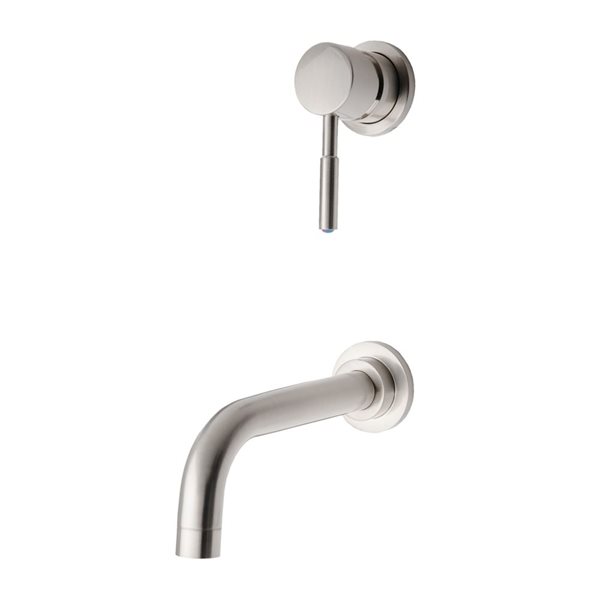 Spa Bathe Fonda Brushed Nickel Wall-Mount Double Hole Bathroom Faucet