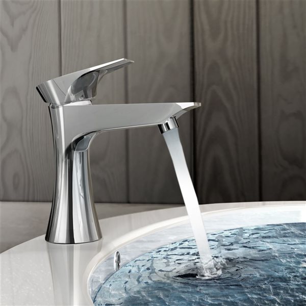 Spa Bathe Diva Polished Chrome Deck-Mount Single Hole Bathroom Faucet