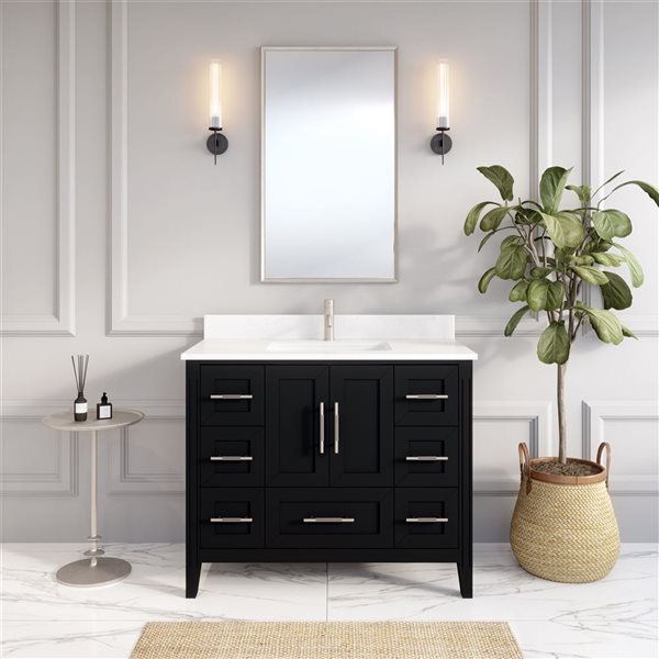 Spa Bathe Henley 42-in Espresso Single Vanity  w/ Power Bar and Drawer Organizer