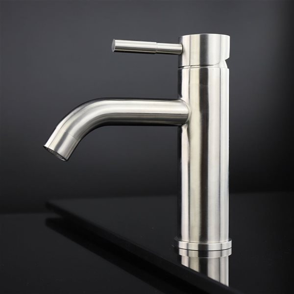 Spa Bathe Curviz Brushed Nickel Deck-Mount Single Hole Bathroom Faucet