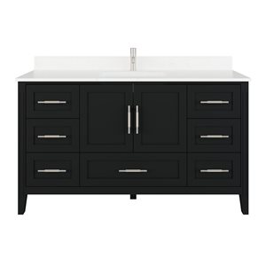 Spa Bathe Henley 60-in Espresso Single Vanity w/ Power Bar and Drawer Organizer