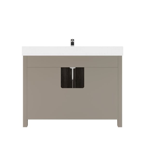 Spa Bathe Kate 48-in Gray Single Sink Freestanding Vanity w/ Power Bar and Drawer Organizer