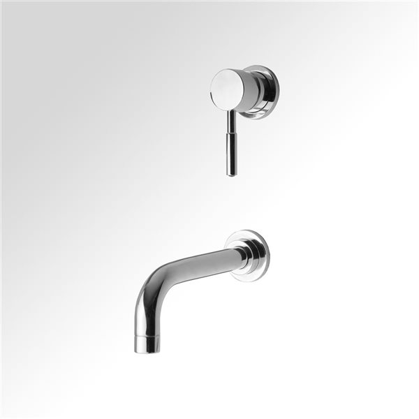 Spa Bathe Fonda Polished Chrome Wall-Mount Double Hole Bathroom Faucet