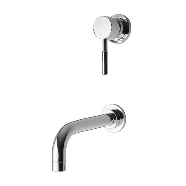 Spa Bathe Fonda Polished Chrome Wall-Mount Double Hole Bathroom Faucet