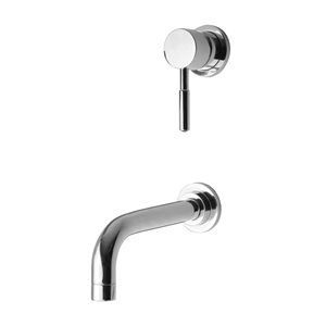 Spa Bathe Fonda Polished Chrome Wall-Mount Double Hole Bathroom Faucet