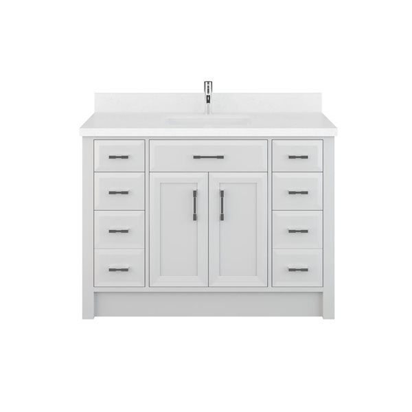 Spa Bathe Calumet 42-in White Single Sink Freestanding Vanity w/ White ...