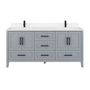 Spa Bathe Henley 72-in Oxford Gray Single Vanity w/ Power Bar and Drawer Organizer