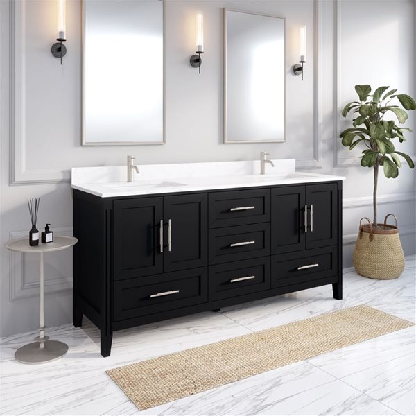 Spa Bathe Henley 72-in Espresso Single Vanity w/ Power Bar and Drawer Organizer