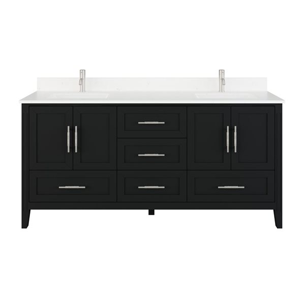 Spa Bathe Henley 72-in Espresso Single Vanity w/ Power Bar and Drawer Organizer