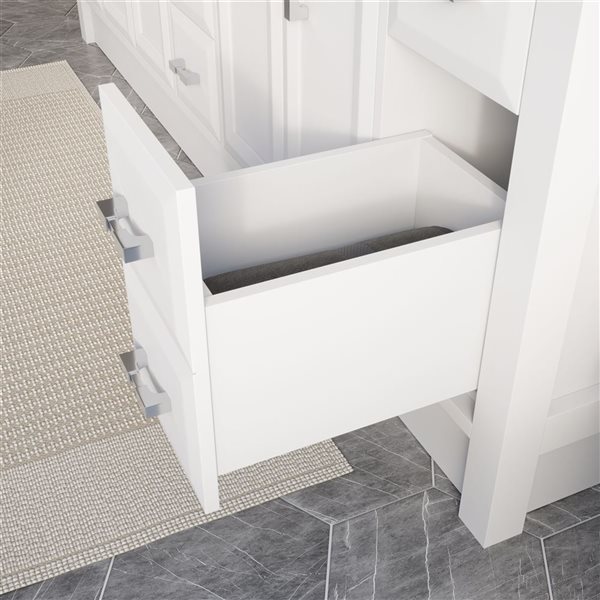 Spa Bathe Calumet 75-in White Double Sink Freestanding Vanity w/ White ...