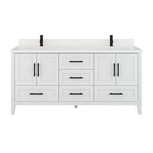 Spa Bathe Henley 72-in White Single Vanity  w/ Power Bar and Drawer Organizer