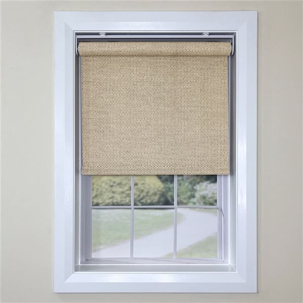 Versailles Home Fashions Marcellus 27-in x 72-in Natural Room Darkening Cordless Roman Shades