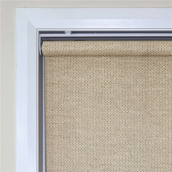 Versailles Home Fashions Marcellus 27-in x 72-in Natural Room Darkening Cordless Roman Shades