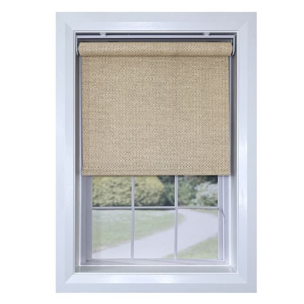 Versailles Home Fashions Marcellus 27-in x 72-in Natural Room Darkening Cordless Roman Shades