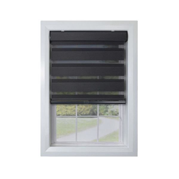 Versailles Home Fashions Zebra  30-in x 64-in Black Room Darkening Cordless Privacy Shade