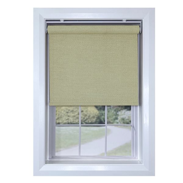 Versailles Home Fashions Marcellus 27-in x 72-in Driftwood Room Darkening Cordless Roman Shades