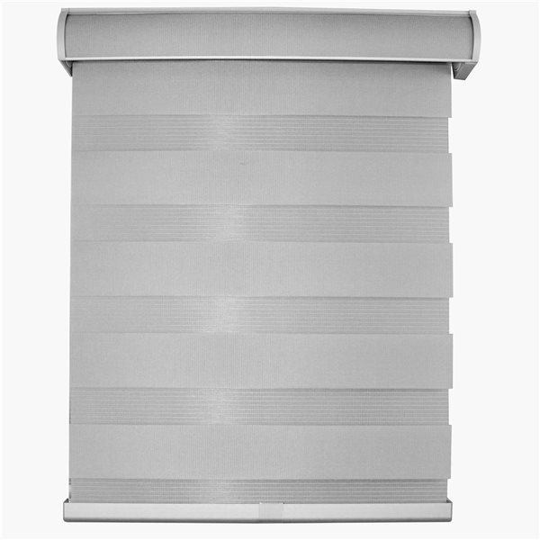 Versailles Home Fashions Zebra  33-in x 72-in Pewter Light Filtering Cordless Privacy Shade