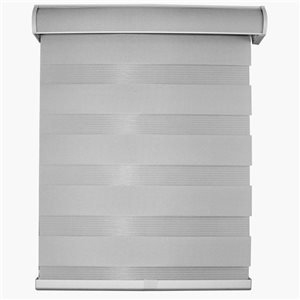 Versailles Home Fashions Zebra  33-in x 72-in Pewter Light Filtering Cordless Privacy Shade