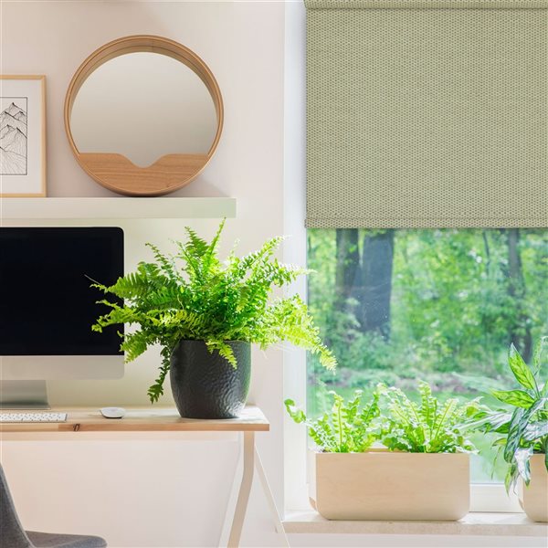 Versailles Home Fashions Marcellus 35-in x 72-in Driftwood Room Darkening Cordless Roman Shades