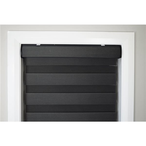 Versailles Home Fashions Zebra  36-in x 72-in Black Room Darkening Cordless Privacy Shade