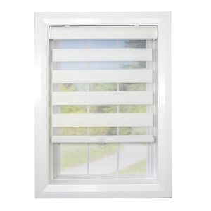 Versailles Home Fashions Zebra 39-in x 72-in Eggshell Light Filtering Cordless Privacy Shade
