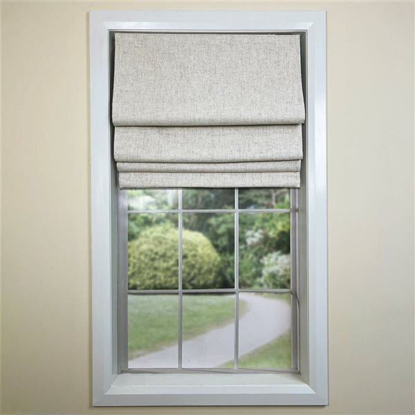 Versailles Home Fashions Augustus 33 x 63-in Linen Full-view Standard Flush Blackout Cordless Roman Shades