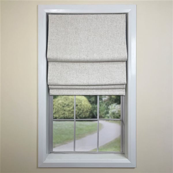 Versailles Home Fashions Augustus 33 x 63-in Linen Full-view Standard Flush Blackout Cordless Roman Shades