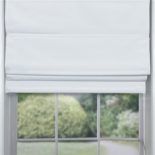 Store romain sans cordon Octavia 38 x 63 po de Versailles Home Fashion blanc opaque encastré standard plein