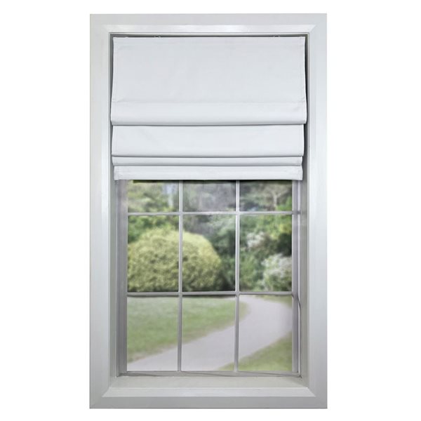 Versailles Home Fashions Octavia 38 x 63-in White Full-view Standard Flush Blackout Cordless Roman Shades