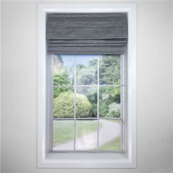 Versailles Home Fashions Caesar 34 x 63-in Ash Grey Full-view Standard Flush Blackout Cordless Roman Shades