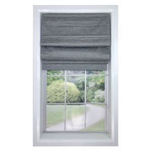 Versailles Home Fashions Caesar 34 x 63-in Ash Grey Full-view Standard Flush Blackout Cordless Roman Shades