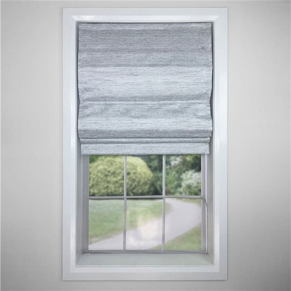 Versailles Home Fashions Caesar 32 x 63-in Stone Full-view Standard Flush Blackout Cordless Roman Shades