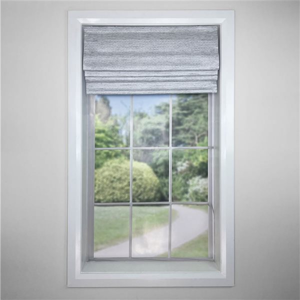 Versailles Home Fashions Caesar 32 x 63-in Stone Full-view Standard Flush Blackout Cordless Roman Shades