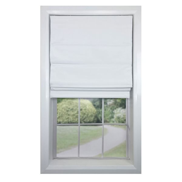 Versailles Home Fashions Augustus 34 x 63-in Ivory Full-view Standard Flush Blackout Cordless Roman Shades