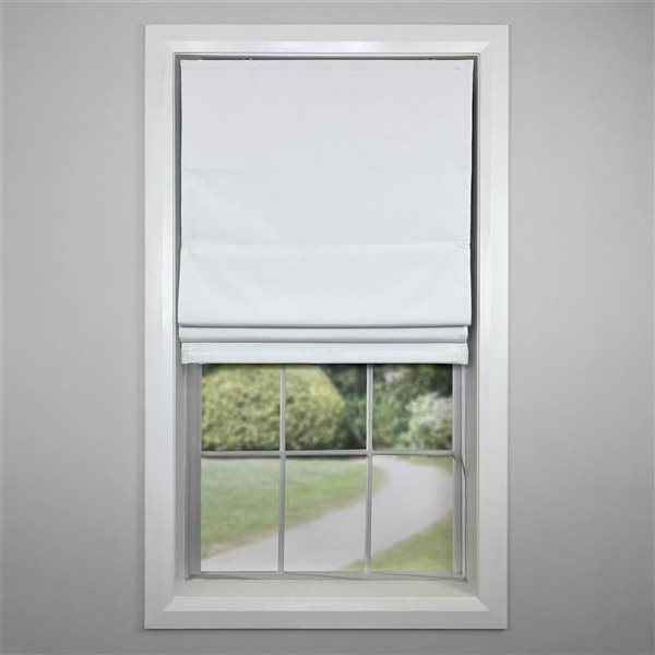 Versailles Home Fashions Octavia 40 x 63-in White Full-view Standard Flush Blackout Cordless Roman Shades