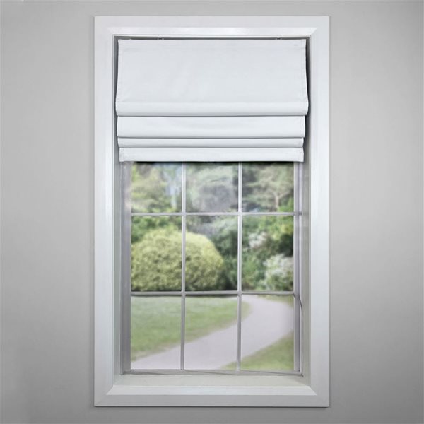 Versailles Home Fashions Octavia 40 x 63-in White Full-view Standard Flush Blackout Cordless Roman Shades