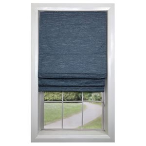 Versailles Home Fashions Caesar 34 x 63-in Blue Full-view Standard Flush Blackout Cordless Roman Shades