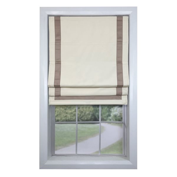 Versailles Home Fashions Valentina 34 x 63-in Taupe/Beige Full-view Standard Flush Blackout Cordless Roman Shades