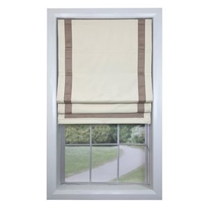 Versailles Home Fashions Valentina 34 x 63-in Taupe/Beige Full-view Standard Flush Blackout Cordless Roman Shades