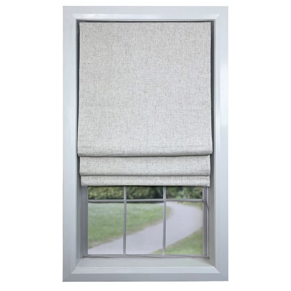 Versailles Home Fashions Augustus 40 x 63-in Linen Full-view Standard Flush Blackout Cordless Roman Shades