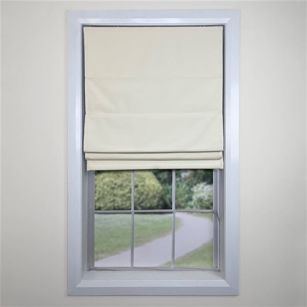 Versailles Home Fashions Octavia 48 x 72-in Ivory Full-view Standard Flush Blackout Cordless Roman Shades