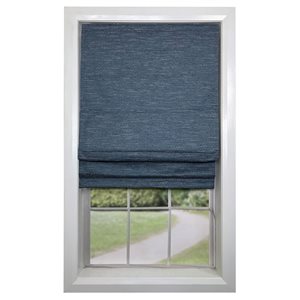 Versailles Home Fashions Caesar 36 x 63-in Blue Full-view Standard Flush Blackout Cordless Roman Shades