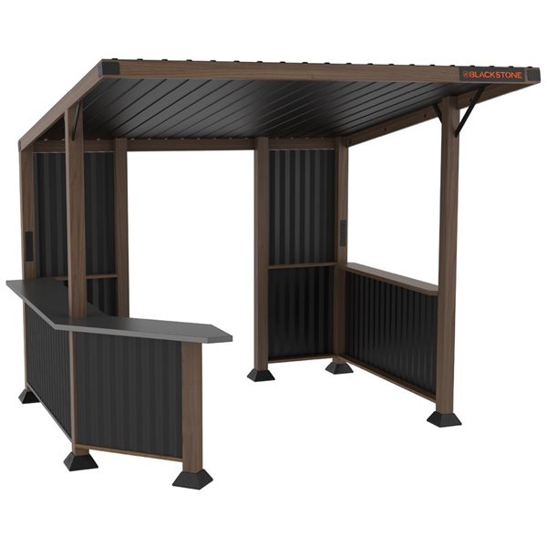 Blackstone 10 x 10-ft Black and Brown Galvanized Steel Bar and Grill Gazebo