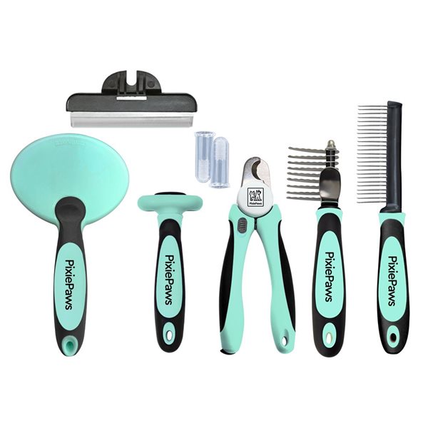 PixiePaws 6-Piece Pets Grooming Set with Case