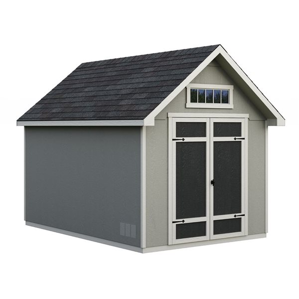 Rockport 8-ft x 12-ft L Wood Shed with Floor