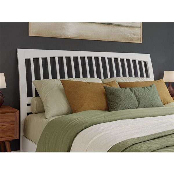 AFI Orleans King Size Sleigh Solid Wood Slat Headboard in White