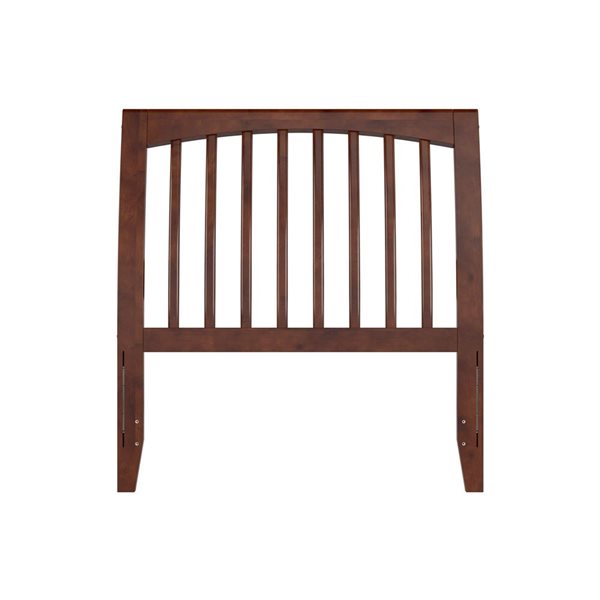 AFI Orleans Twin Size Sleigh Solid Wood Slat Headboard in Walnut
