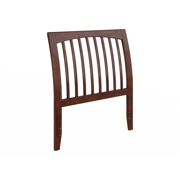 AFI Orleans Twin Size Sleigh Solid Wood Slat Headboard in Walnut