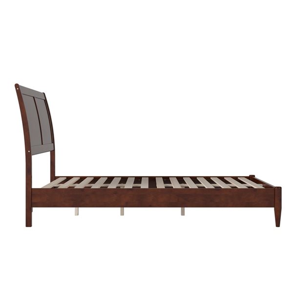 AFI Valencia Full Solid Wood Low Profile Sleigh Platform Bed in Walnut