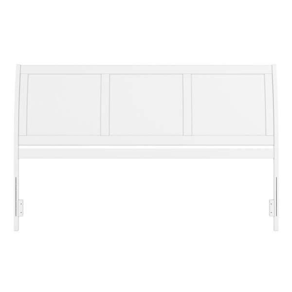 AFI Portland King Size Sleigh Solid Wood Panel Headboard in White